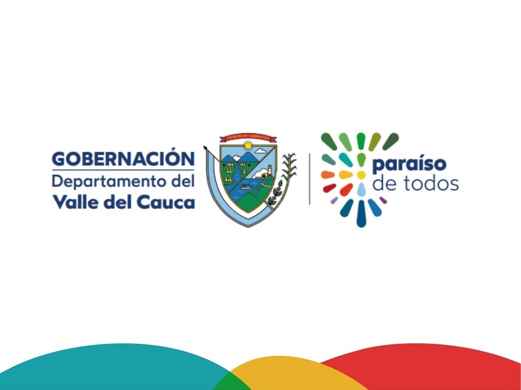Logo de Valle inteligente y escudo de la Gobernación del Valle del Cauca